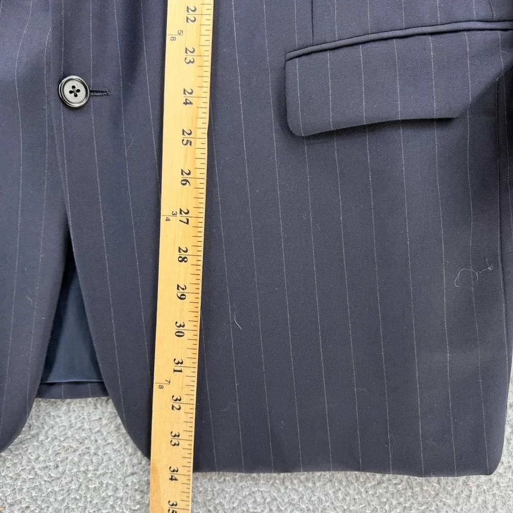 Hickey Freeman Loro Piana Tasmanian Super 120s‎ Navy Pinstripe Suit Men 42R READ